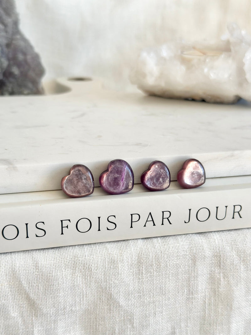 Mini cœur | Qualité AAA | Lépidolite mica