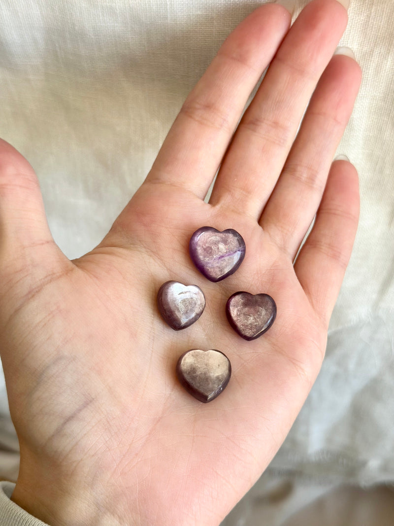 Mini cœur | Qualité AAA | Lépidolite mica