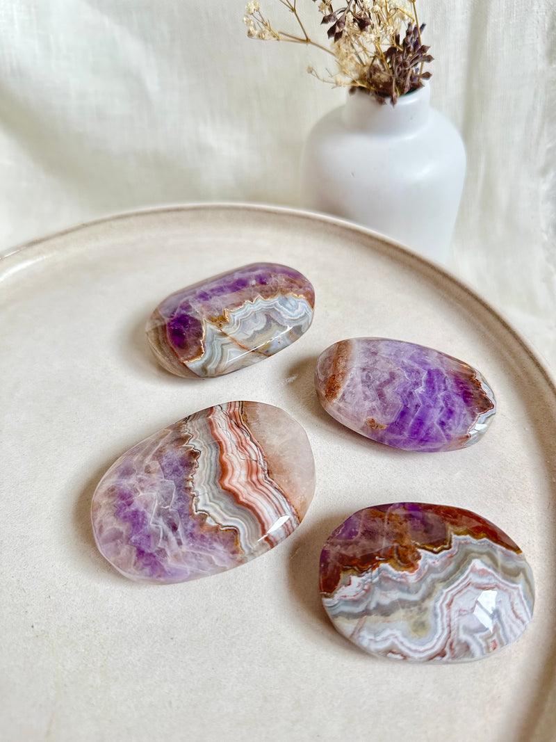 Pierre de paume | Améthyste Agate Mexicaine