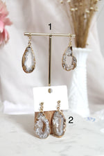 Boucle d’oreille | Géode d’agate