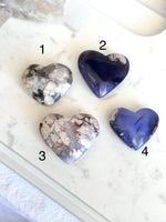 Cœur | Agate fleur bleue