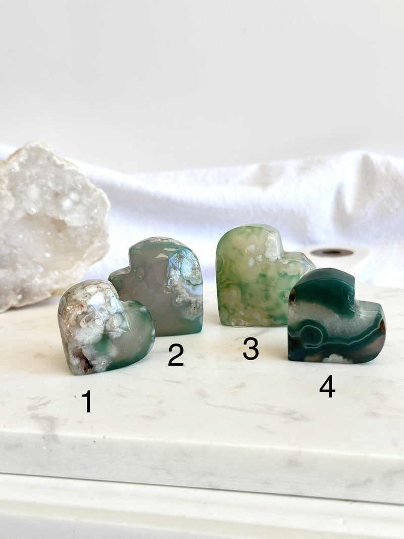 Cœur | Agate fleur teinté