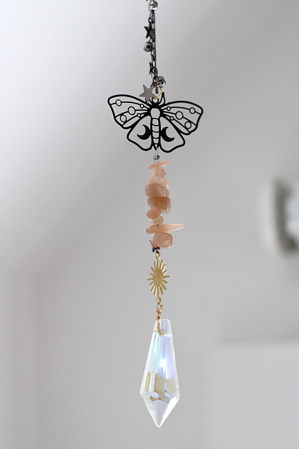 Suncatcher | Lueur étoilé | Pierre de lune pêche