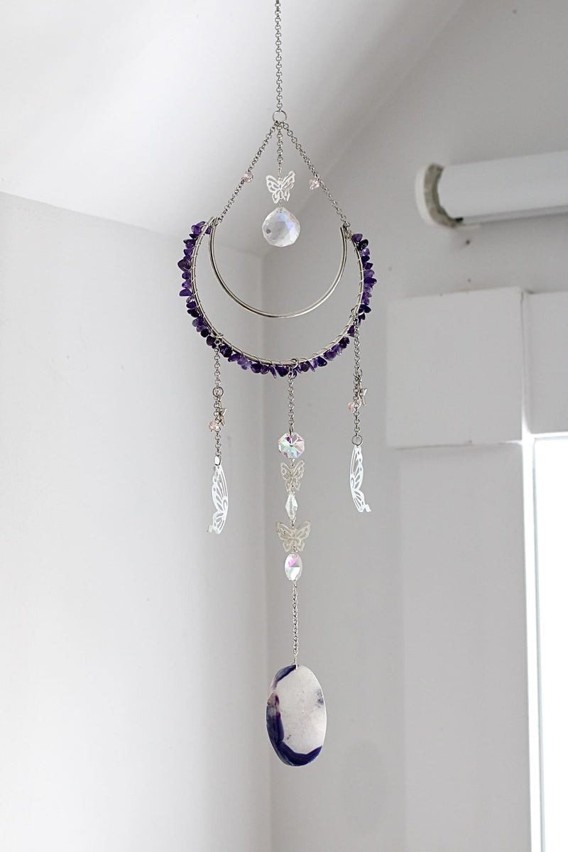 Suncatcher | Envolé lunaire | Améthyste et agate