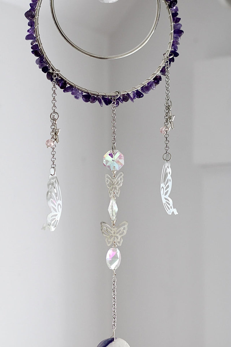 Suncatcher | Envolé lunaire | Améthyste et agate