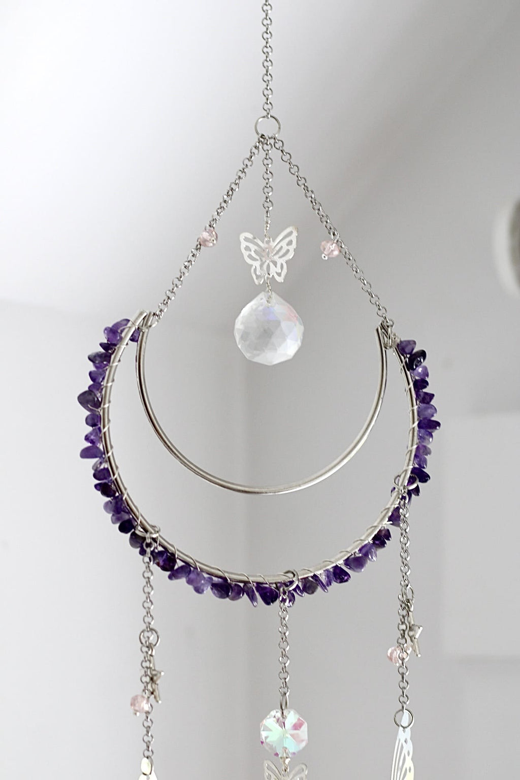 Suncatcher | Envolé lunaire | Améthyste et agate