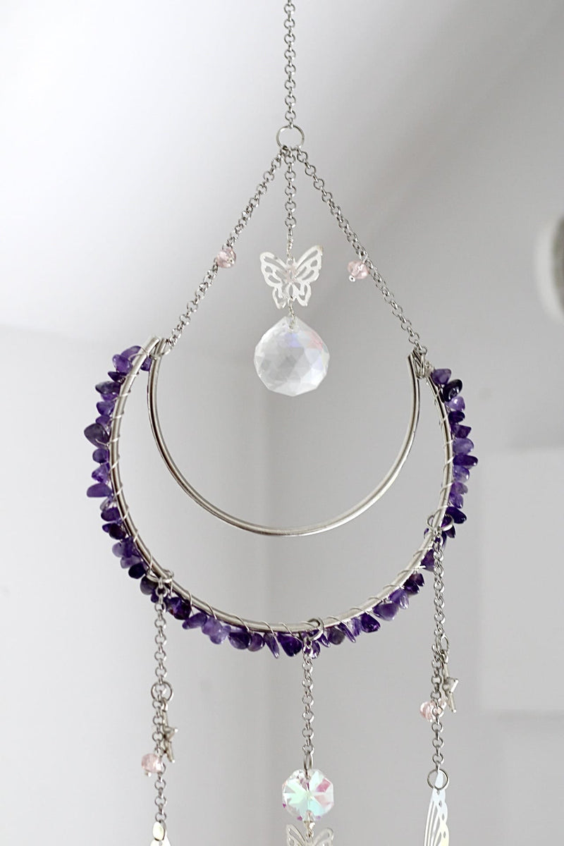 Suncatcher | Envolé lunaire | Améthyste et agate
