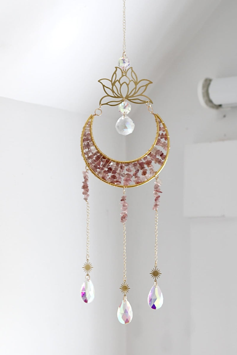 Suncatcher | Clarté lunaire | Quartz fraise