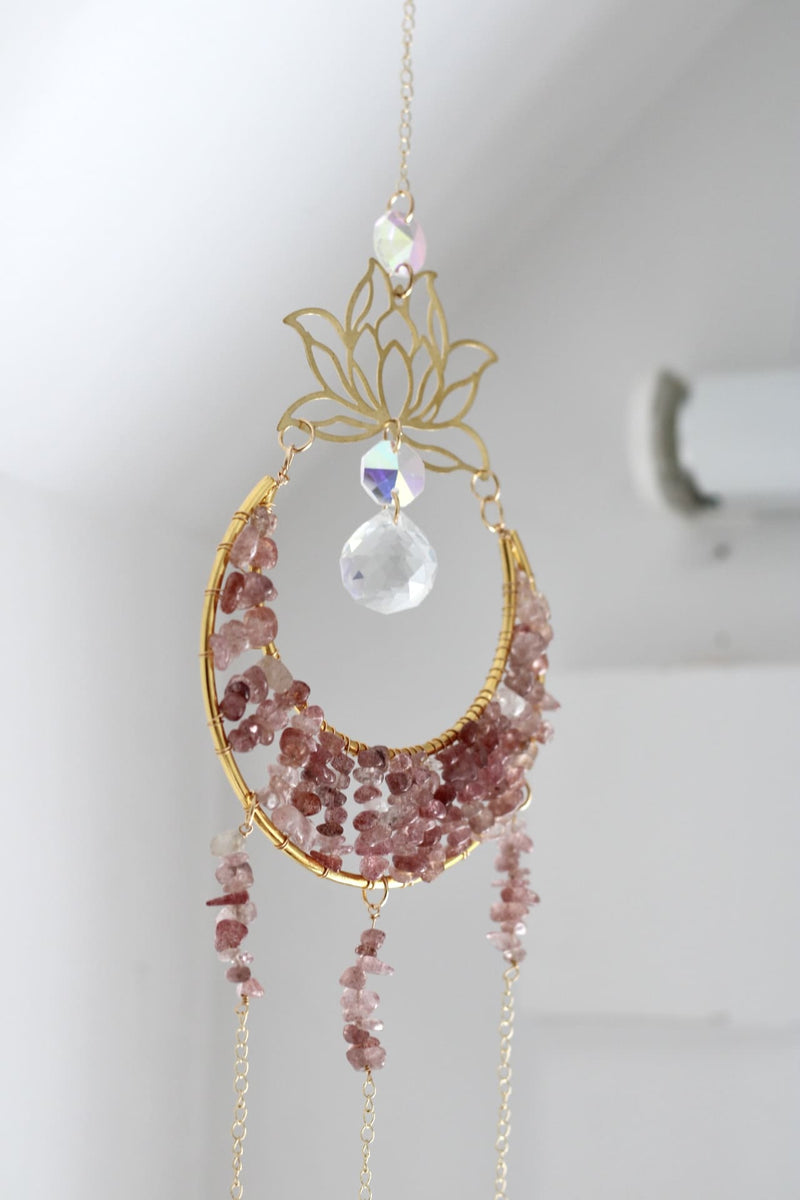 Suncatcher | Clarté lunaire | Quartz fraise
