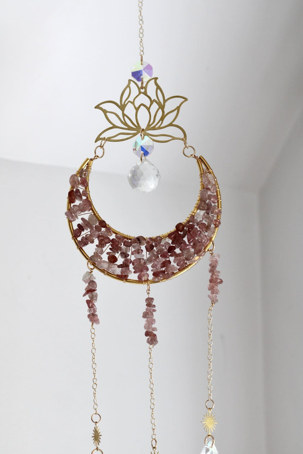 Suncatcher | Clarté lunaire | Quartz fraise