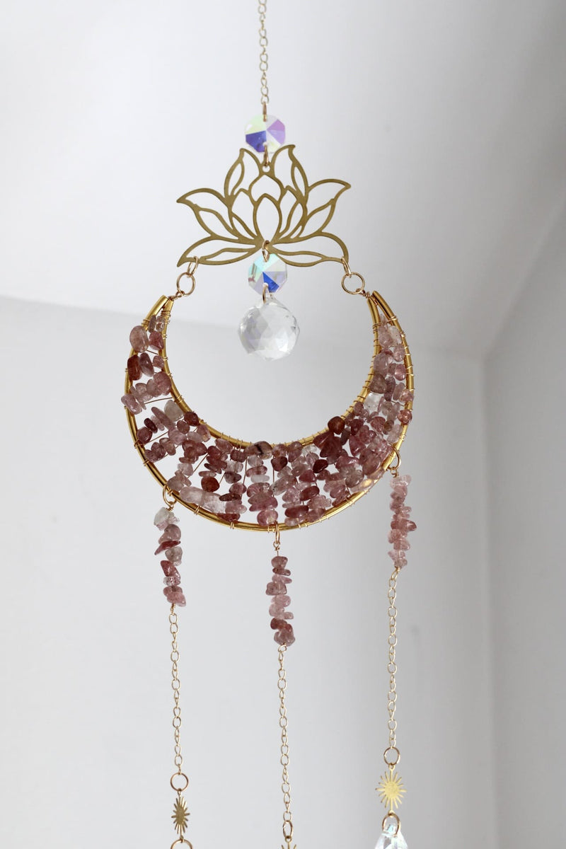 Suncatcher | Clarté lunaire | Quartz fraise