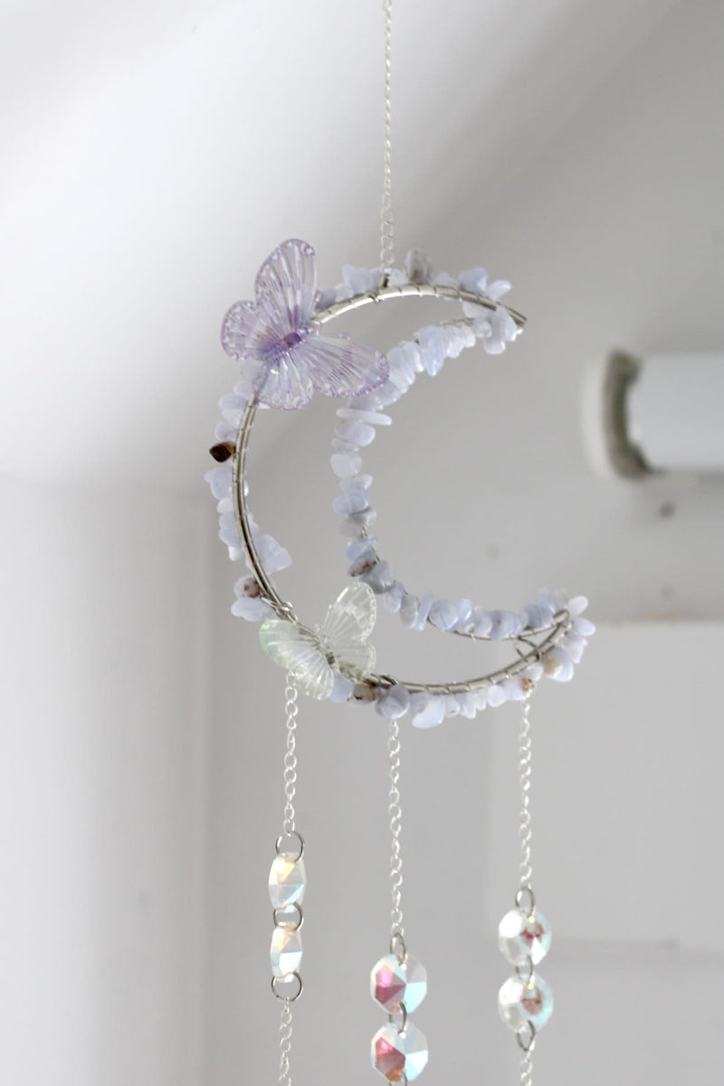 Suncatcher | Papillon de Lune | Agate dentelle