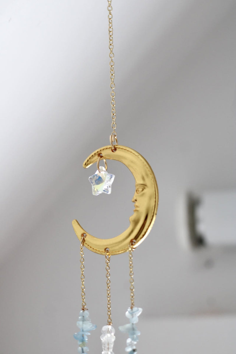 Suncatcher | Lune étoilé | Aquamarine