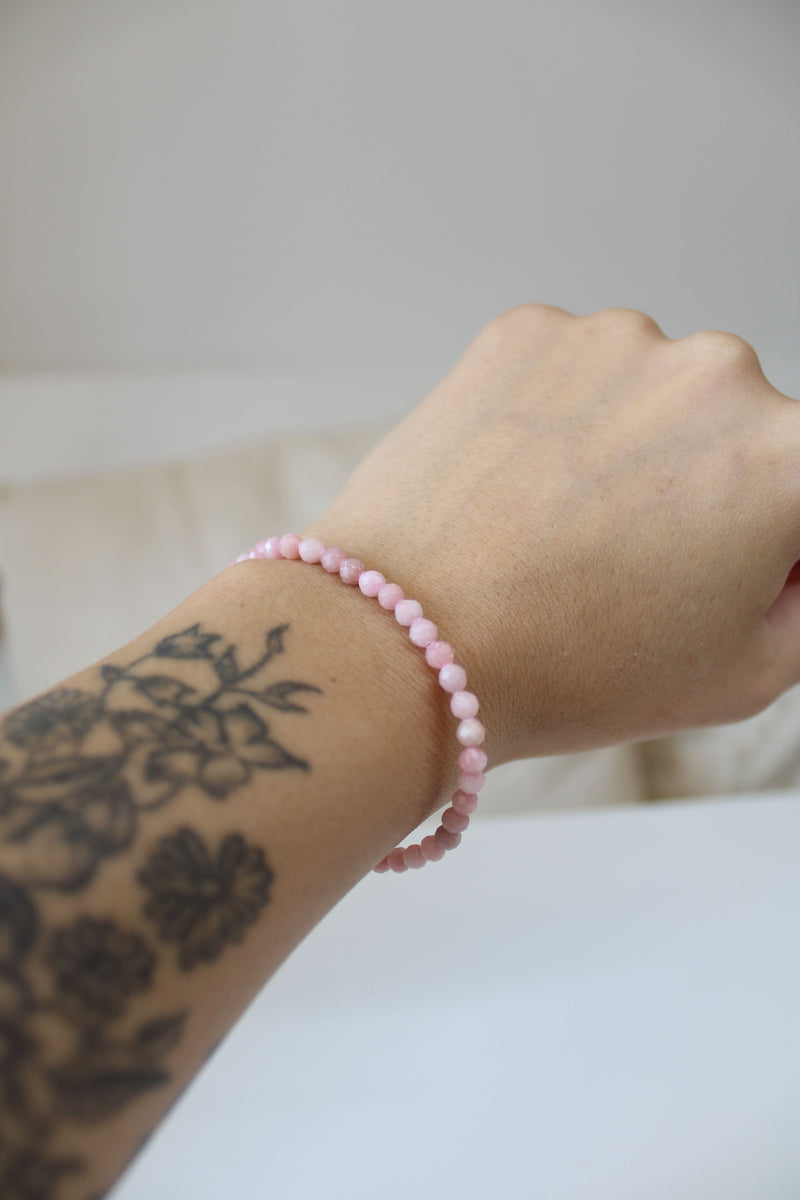 Bracelet | Opale Rose | facetté | 4mm