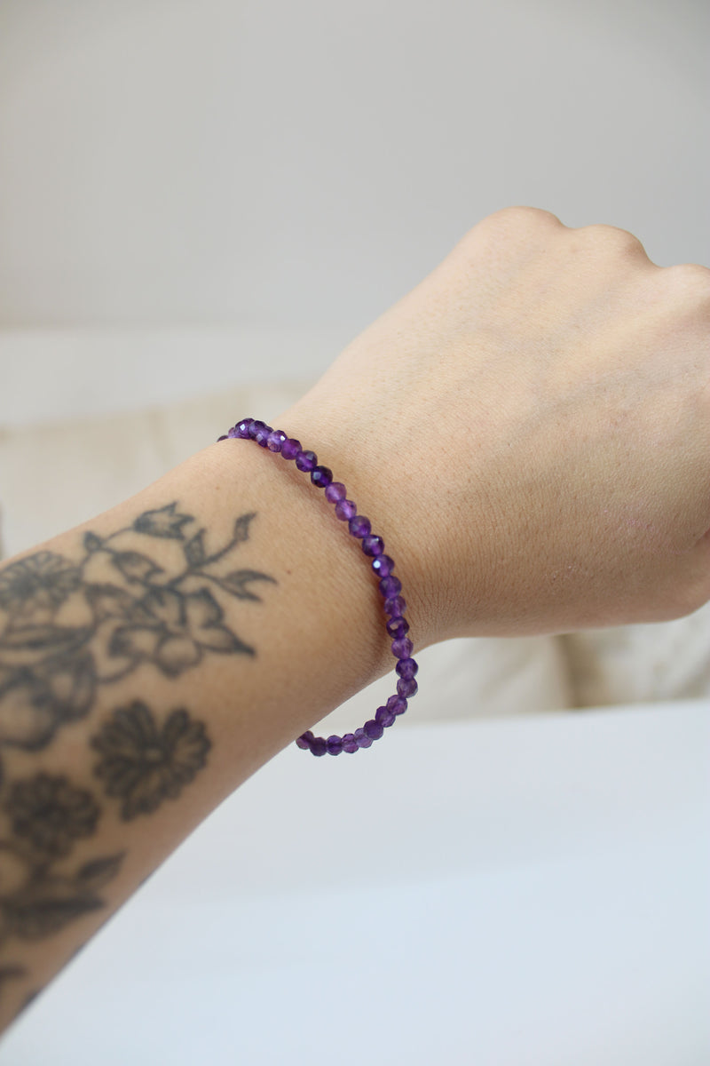 Bracelet | Améthyste | Facetté | 4mm
