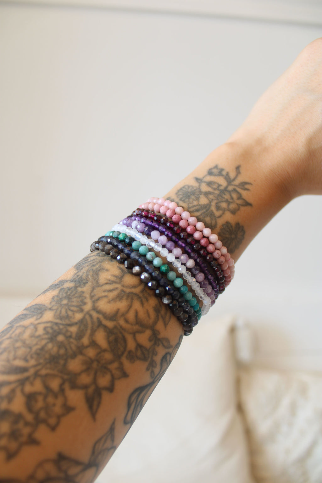 Bracelet | Rhodonite | Facetté | 4mm