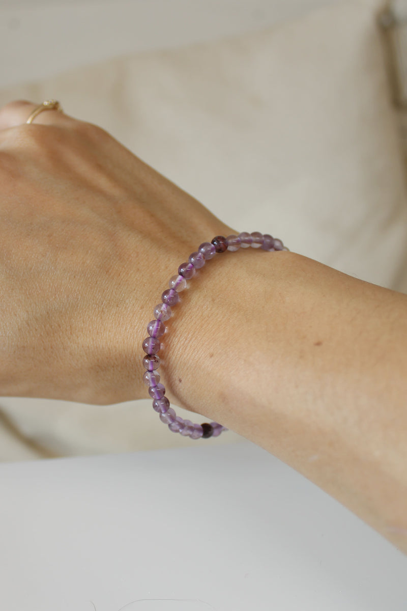 Bracelet | Améthyste x garden quartz | 4mm