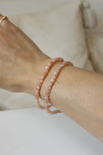 Bracelet | Pierre de lune pêche | 4mm