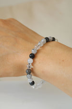Bracelet | Quartz & tourmaline noir