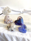 Cœur | Agate fleur bleue