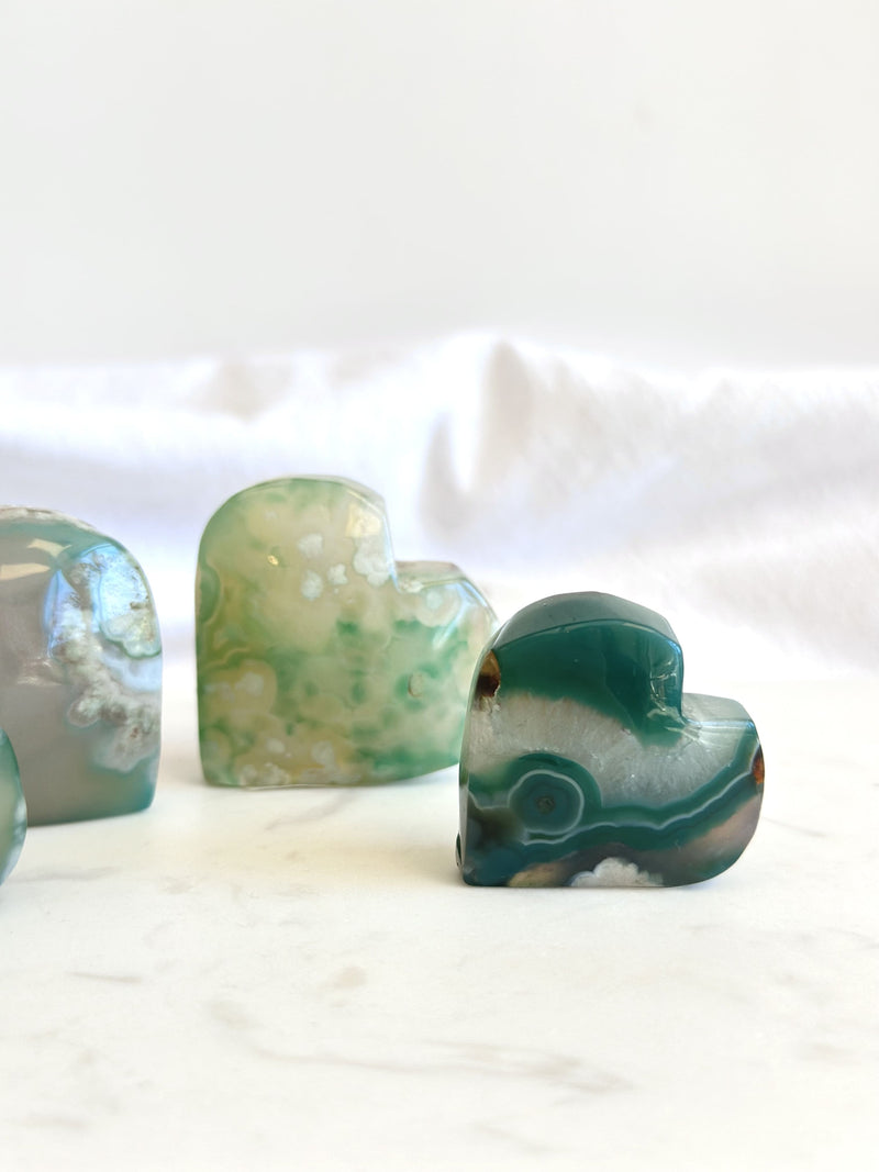 Cœur | Agate fleur teinté