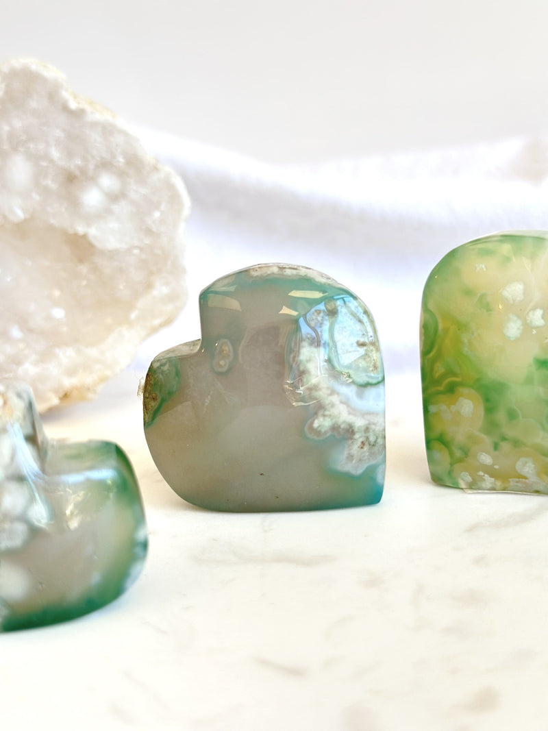 Cœur | Agate fleur teinté