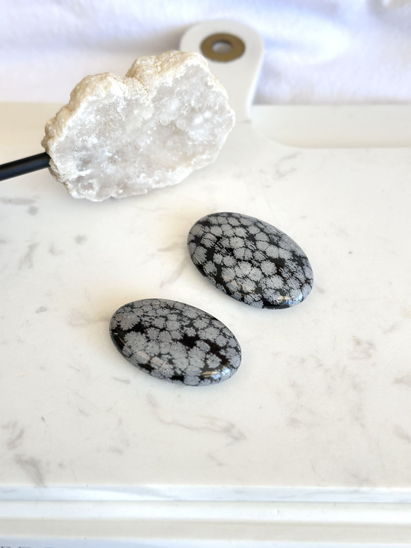 Pierre de paume | Obsidienne neige