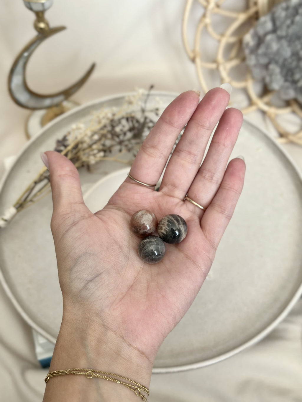 Mini Sphère | Pierre de lune noire