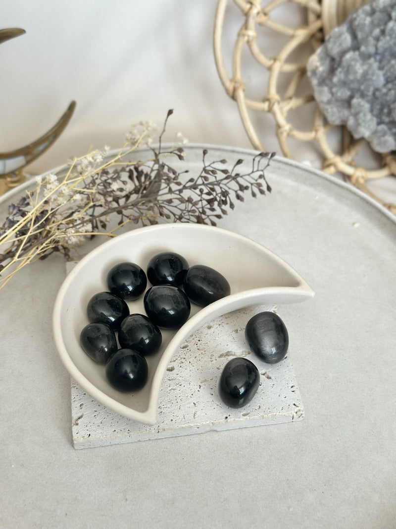 Pierre roulée | Obsidienne argentée