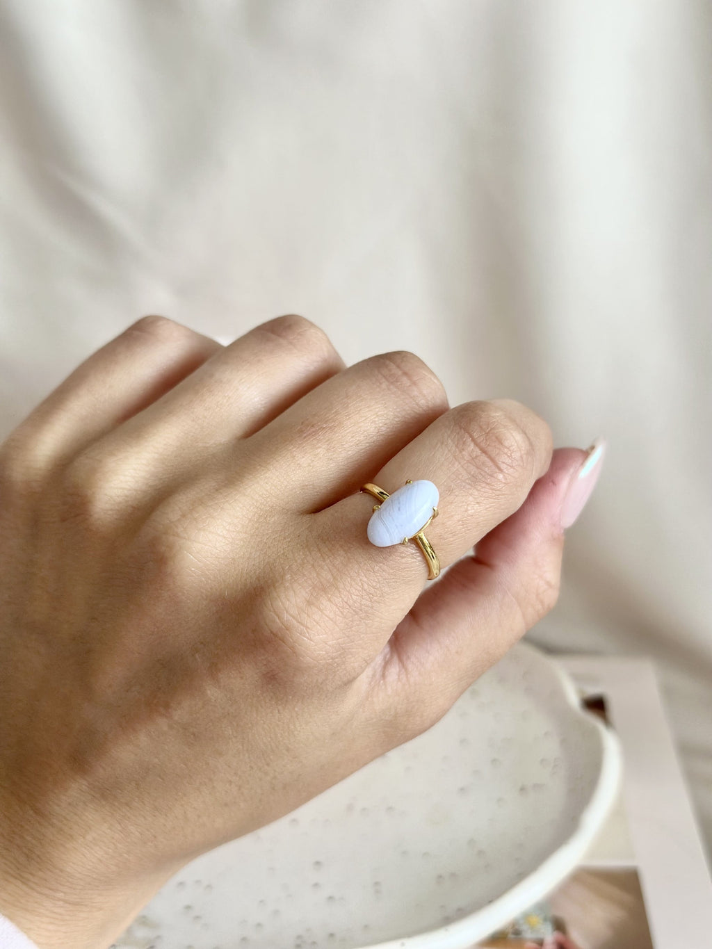 Bague | Vespéra | Agate dentelle
