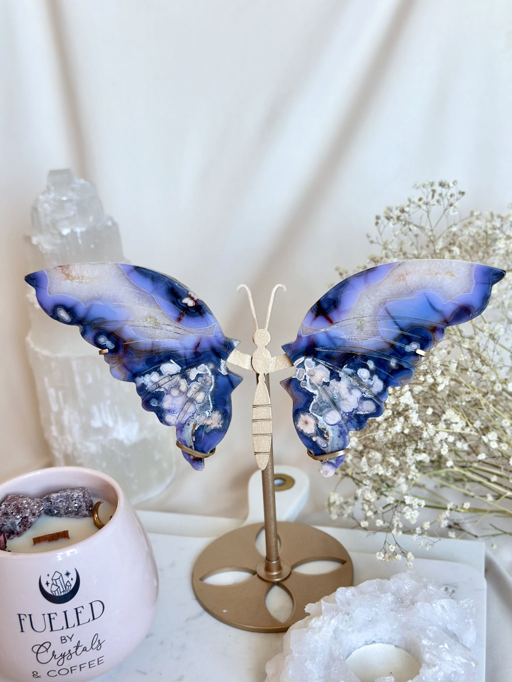 Papillon | Agate Fleur Bleue