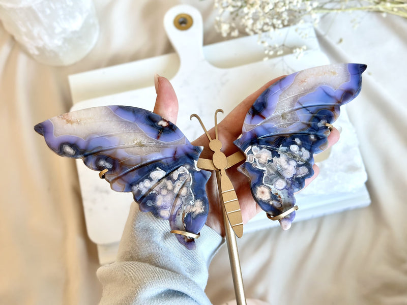 Papillon | Agate Fleur Bleue