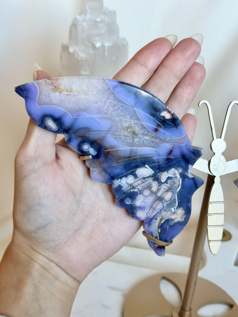 Papillon | Agate Fleur Bleue