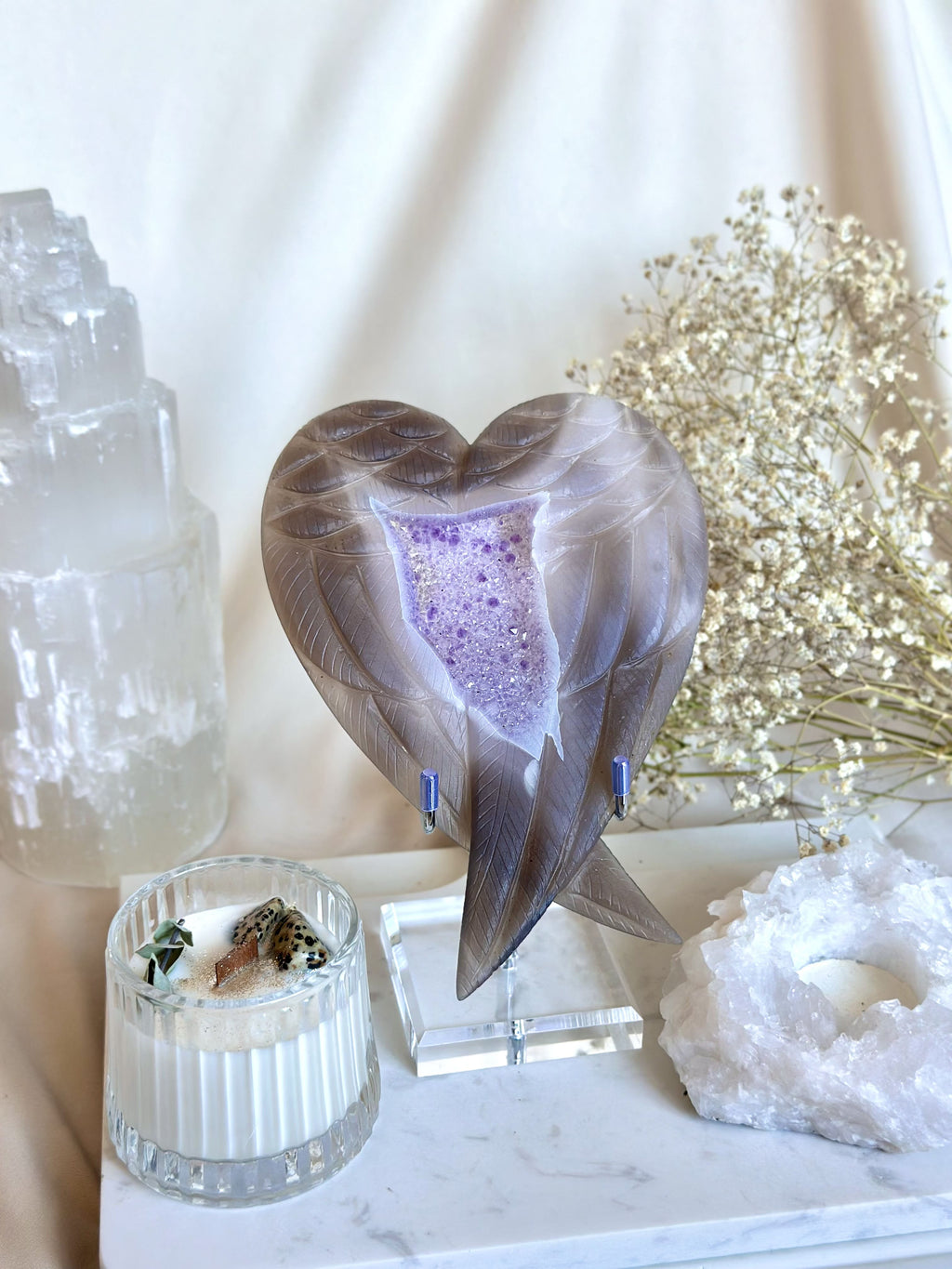 Ailes d’ange | Agate & améthyste