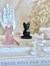 Chat méditatif | Obsidienne - Quartz clair - Quartz