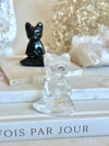 Chat méditatif | Obsidienne - Quartz clair - Quartz