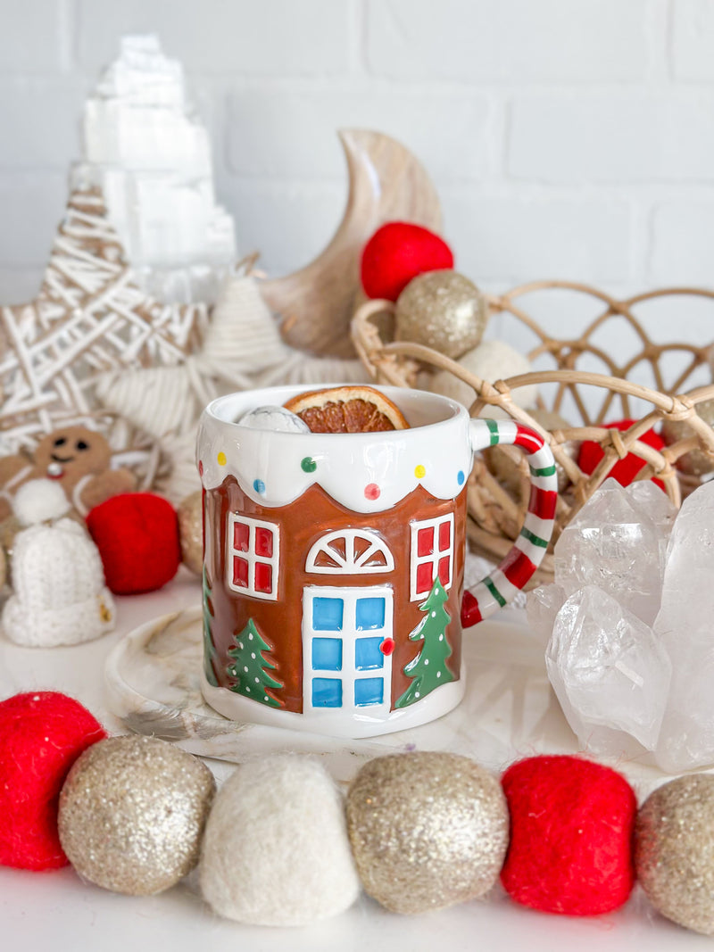 Chandelle | Tasse |  Maison pain d’épice festive