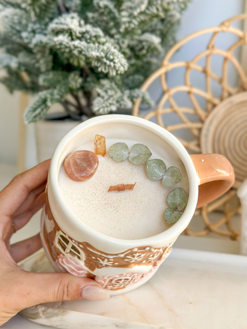 Chandelle | Tasse | Maison pain d’épice girly