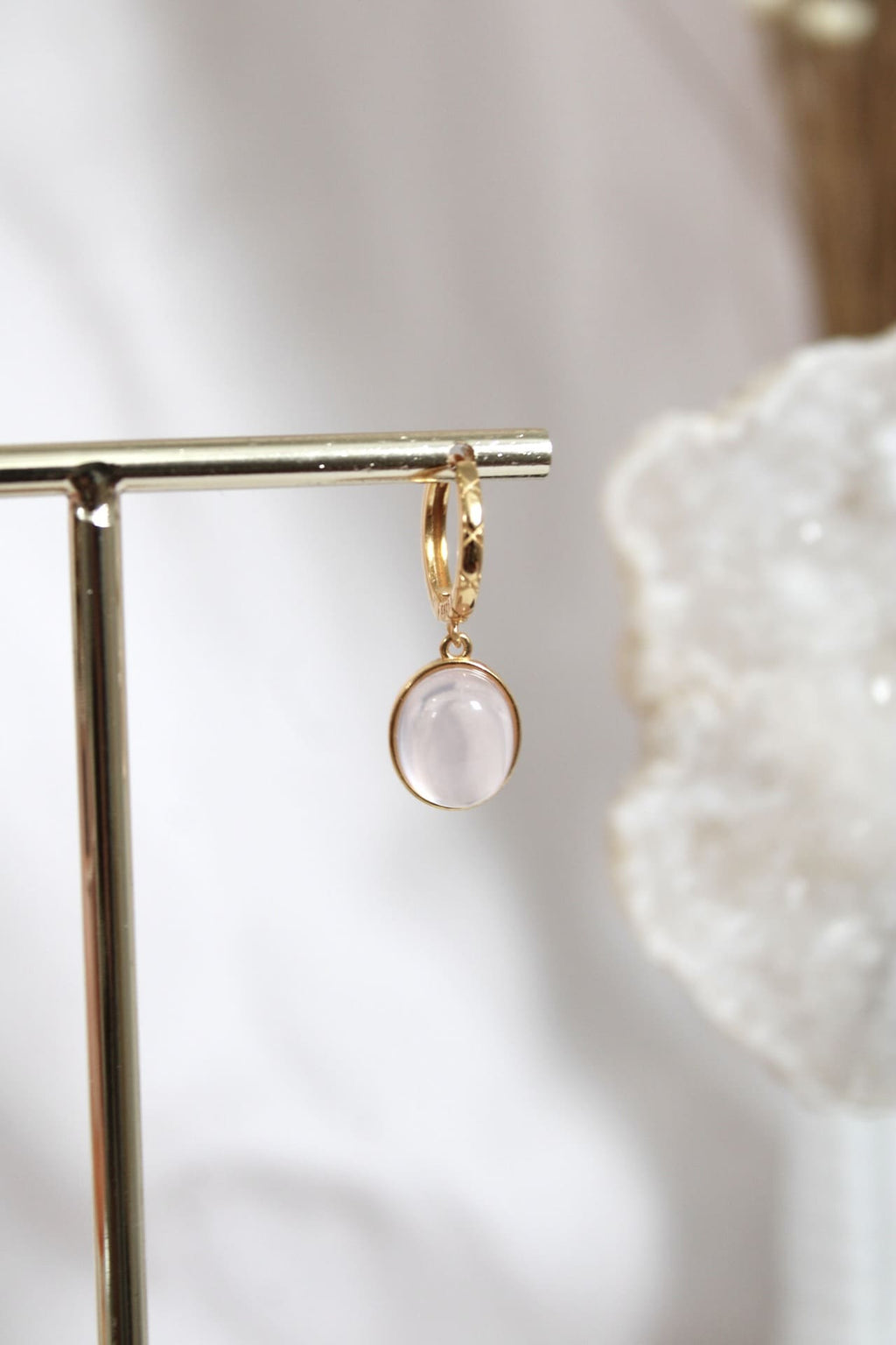 Boucles d'oreilles | Quartz rose