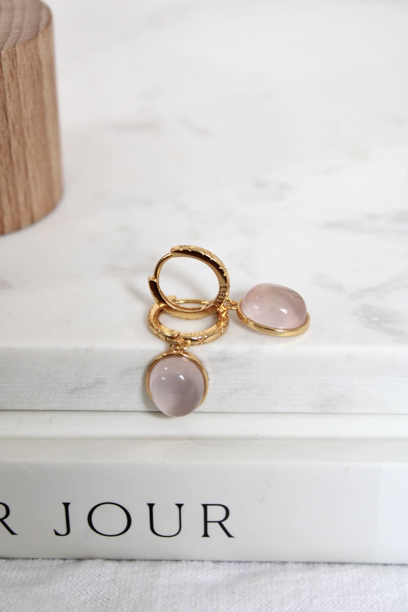 Boucles d'oreilles | Quartz rose