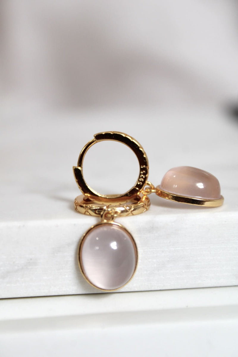 Boucles d'oreilles | Quartz rose