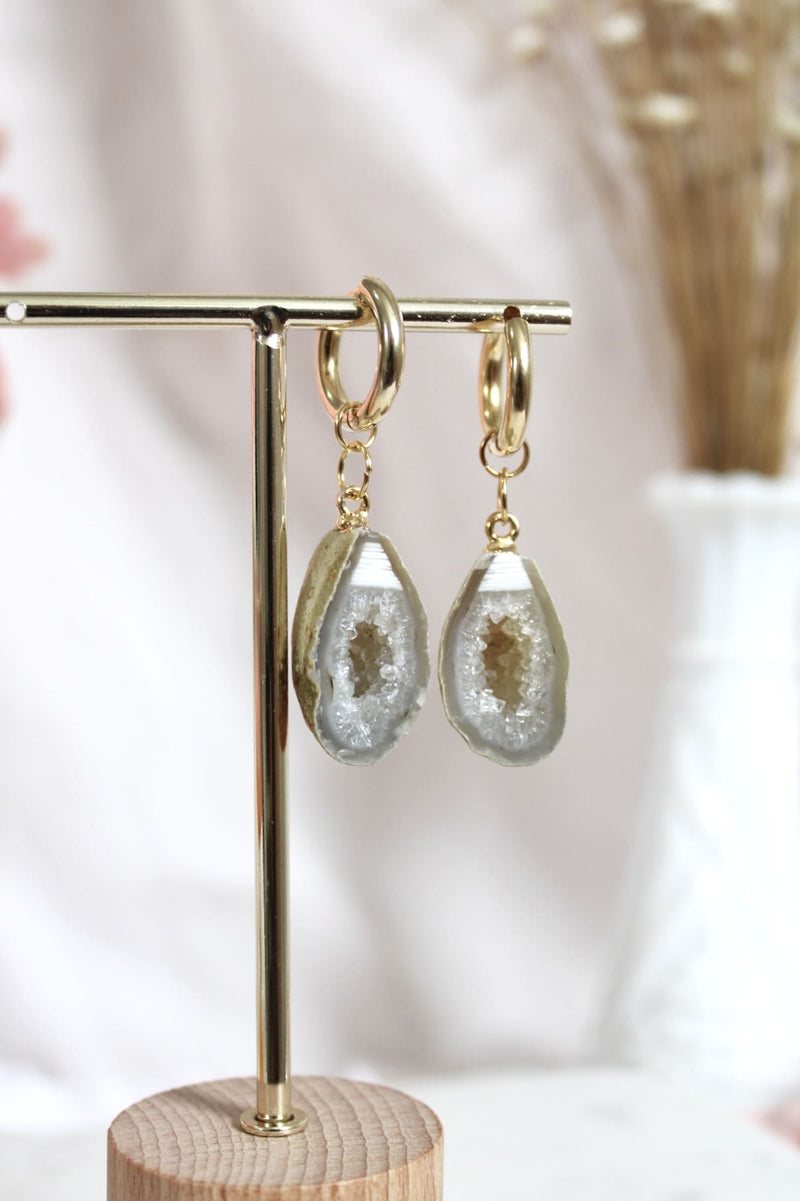 Boucles d'oreilles | Géode agate