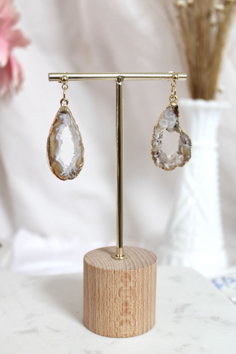 Boucle d’oreille | Géode d’agate