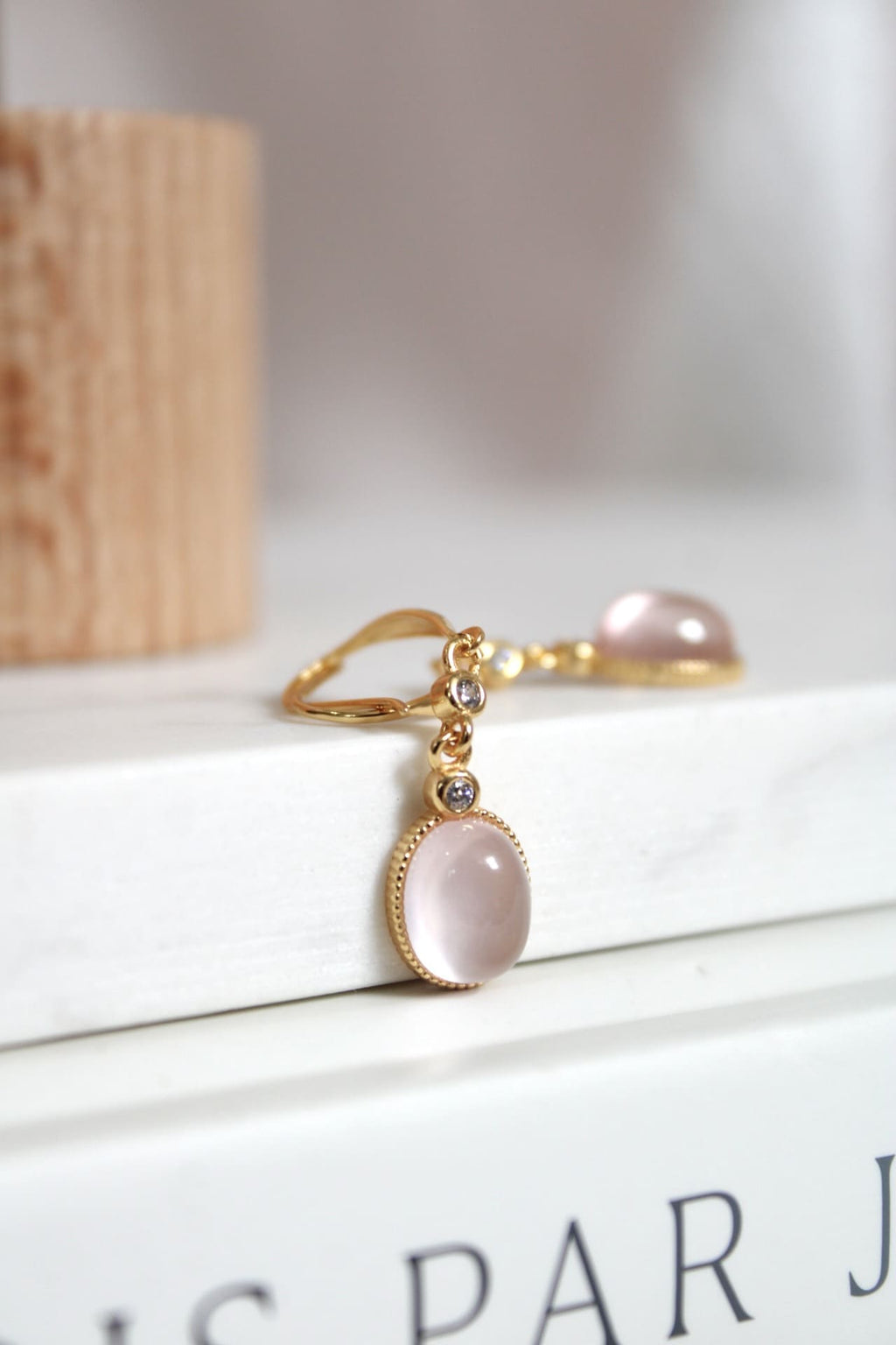 Boucles d'oreilles | Quartz rose