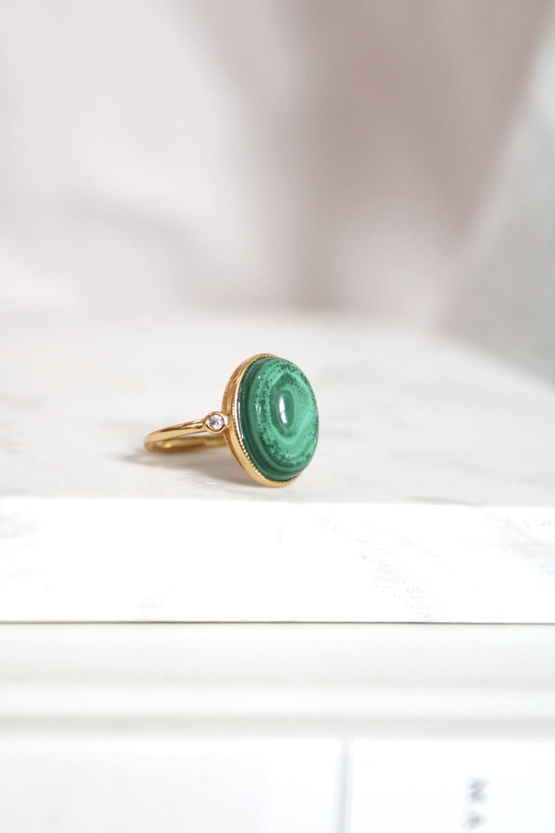 Bague | Or | Malachite