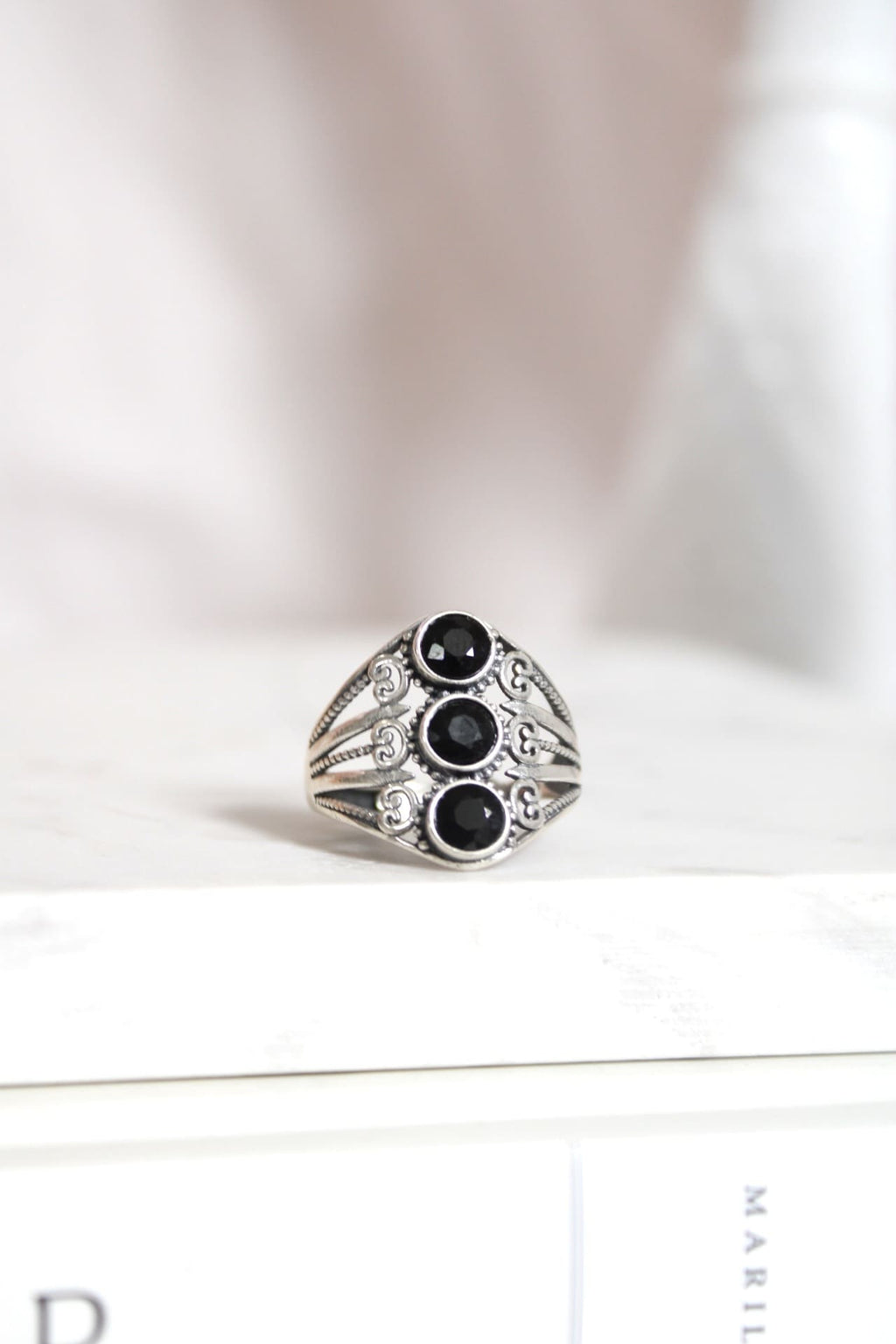 Bague | Argent | Obsidenne