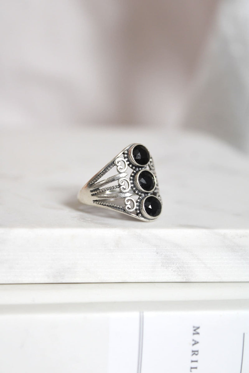 Bague | Argent | Obsidenne