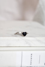 Bague | cœur | obsidienne