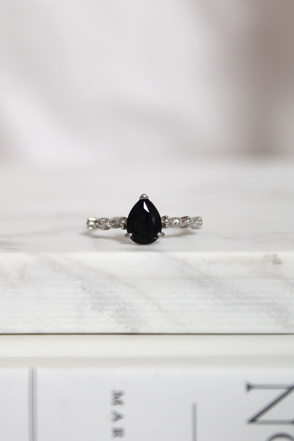 Bague | Goutte | obsidienne