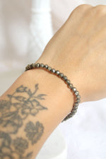 Bracelet | pyrite façonnée  | 4mm